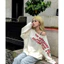 Áo Nỉ Trễ Vai In chữ The Mers 1988 . Áo Sweater Lệch Vai Dáng Rộng Thời Trang Hàn Quốc