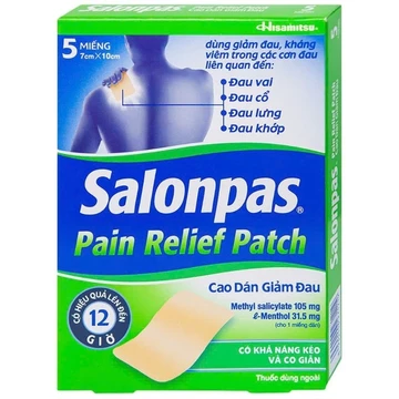 Cao Dán Salonpas Pain Relief Patch Hisamitsu giúp giảm đau ( Hộp 5 miếng)