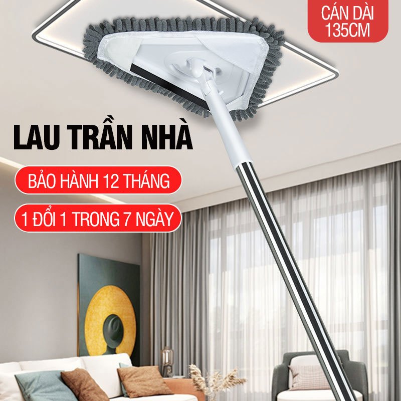 Cây lau trần nhà Kitimop-A3 chổi lau tường, lau kính, lau nhà đa năng ...