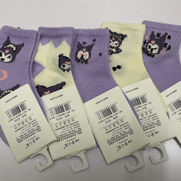 Set 5 Đôi Tất,Vớ Cho Bé Gái Họa Tiết Kuromi,Thỏ  Chất Cotton Thấm Hút Mồ Hôi ,ho bé gái 1 - 4 tuổi