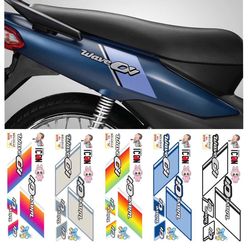 Tem xe WAVE ALPHA mẫu 2025 kèm nhiều logo tem 4 lớp chống nước | Shopee ...