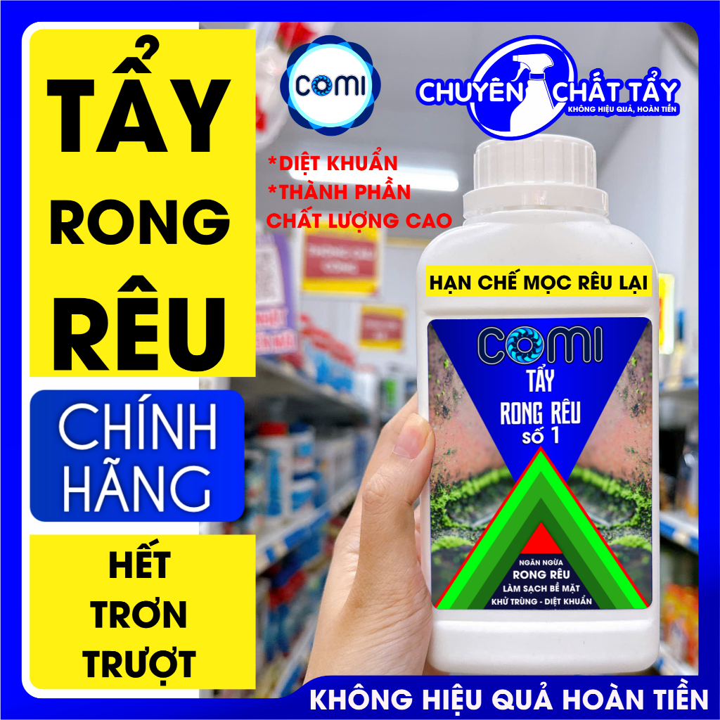 COMI Bột tẩy rong rêu, tảo cho tường, sàn , gạch, và các bề mặt khác bị ...