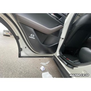 Bộ Dán Chống Xước Tapli Cửa Xe Mazda CX30- Viền Vân Da Carbon Cao Cấp