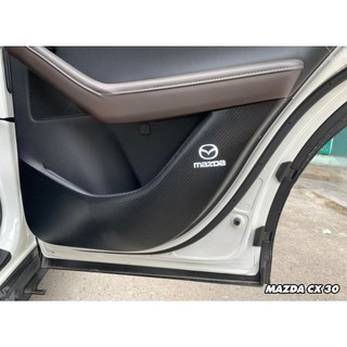 Bộ Dán Chống Xước Tapli Cửa Xe Mazda CX30- Viền Vân Da Carbon Cao Cấp
