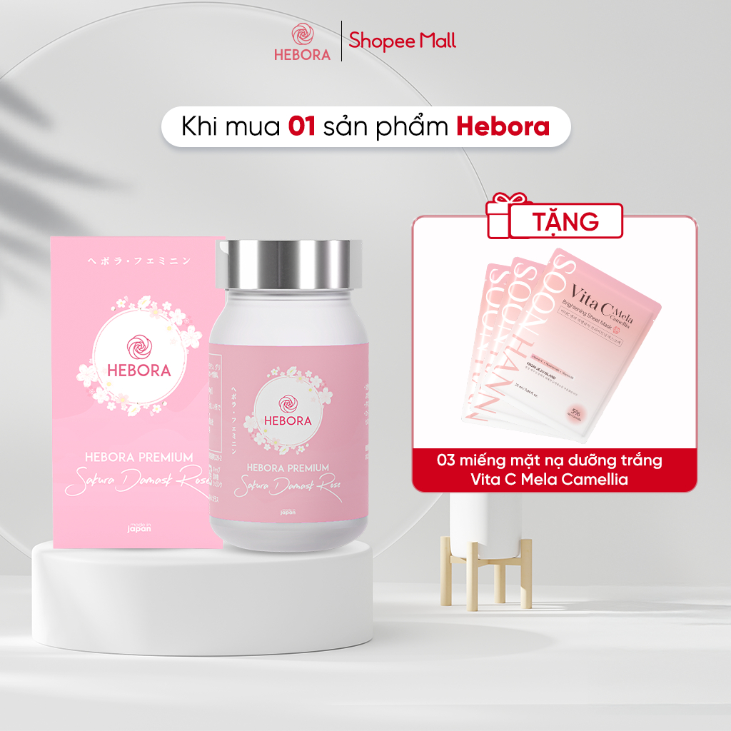 Ảnh Viên uống HEBORA Premium Sakura Damask Rose (Hộp 60 viên) - Thanh lọc cơ thể, Cải thiện nội tiết 2
