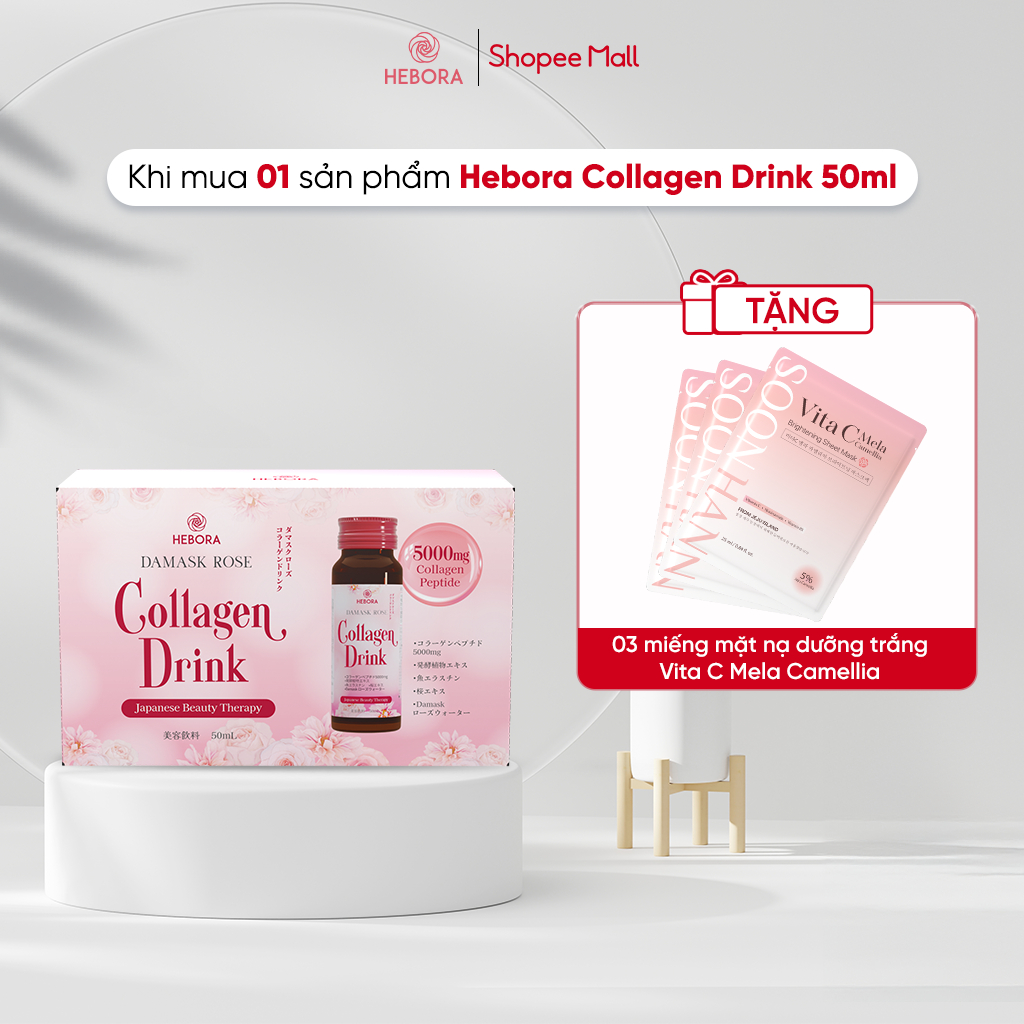 Ảnh Nước uống hỗ trợ tăng sinh Collagen tự nhiên Hebora Collagen Drink - Hộp 10 chai 50ml 2