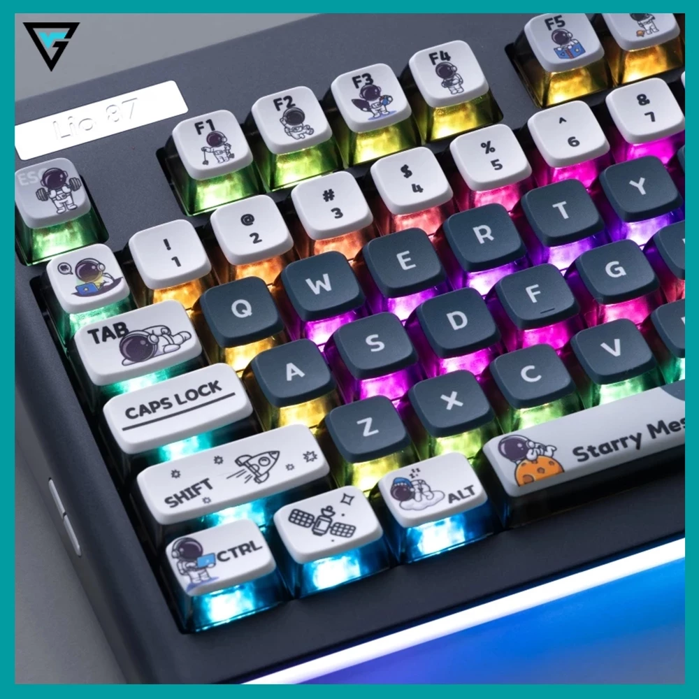 Keycap Astronaut V1 xuyên led Pudding 125 nút nhựa PBT profile ASA