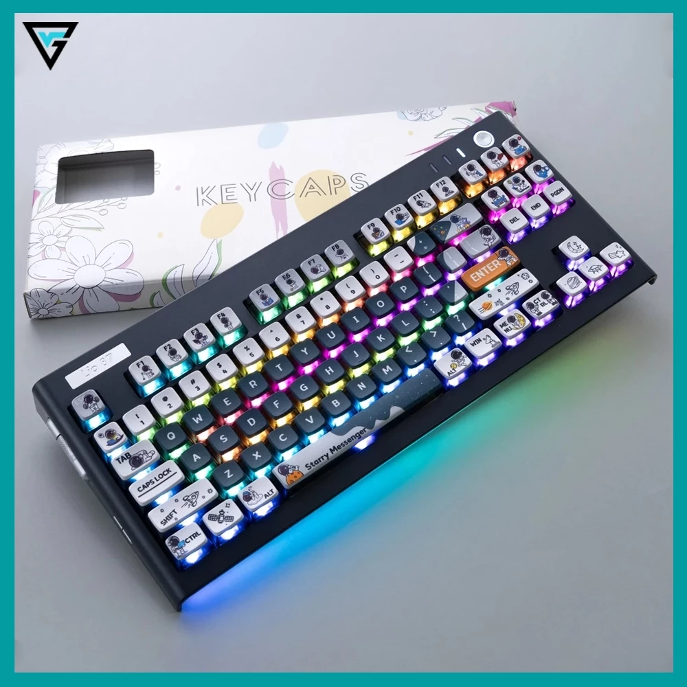 Keycap Astronaut V1 xuyên led Pudding 125 nút nhựa PBT profile ASA