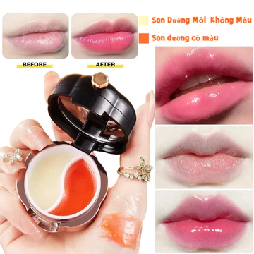 Ủ môi Cấp Ẩm Dưỡng Hồng Giảm Thâm căng mịn cho môi Đổi Màu Sắc Kèm Gương Và Cọ Trang Điểm 9g
