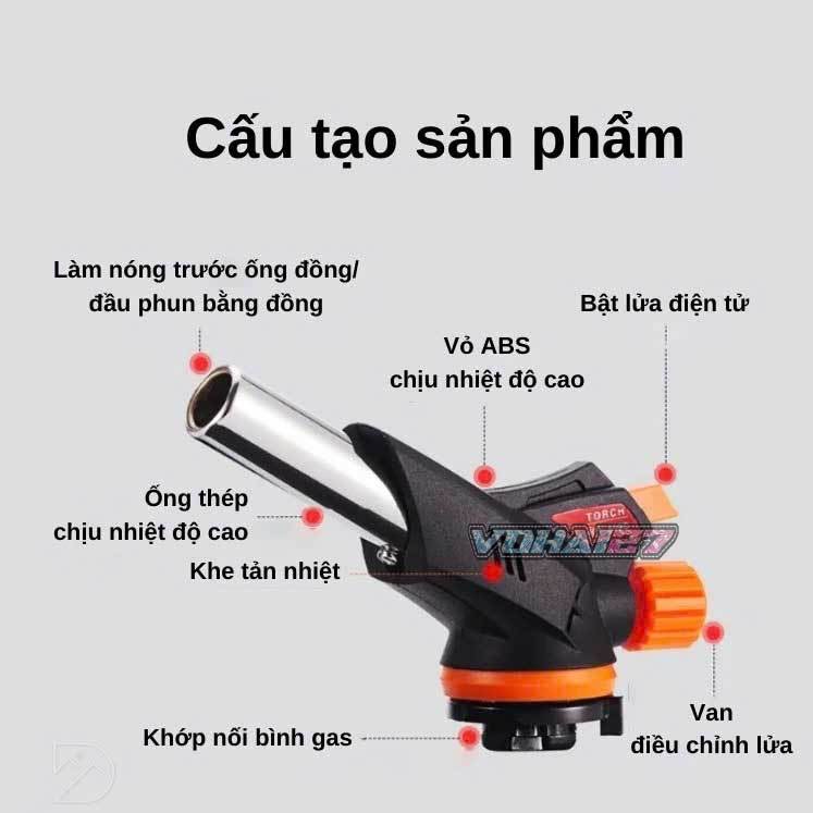 Đầu Khò Gas TORCH WS- 509C Sử Dụng Cho Bình Ga Mini