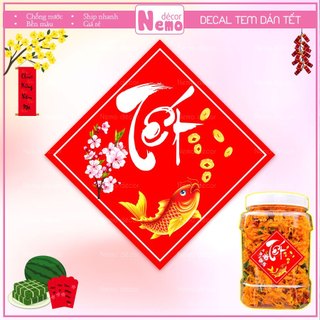 Tem Tết 2026, Tem Dán Tết, Decal DánTrang Trí Hộp Quà, Giỏ Quà, Hộp Bánh, Kẹo, Mứt Ngày Tết Hoa Đào, Sẵn Keo Dán.