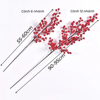 [QÙA TẶNG KÈM TEM CHỮ TẾT] Cành đào đông trang trí dài 100cm 12 nhánh (Loại cao cấp)