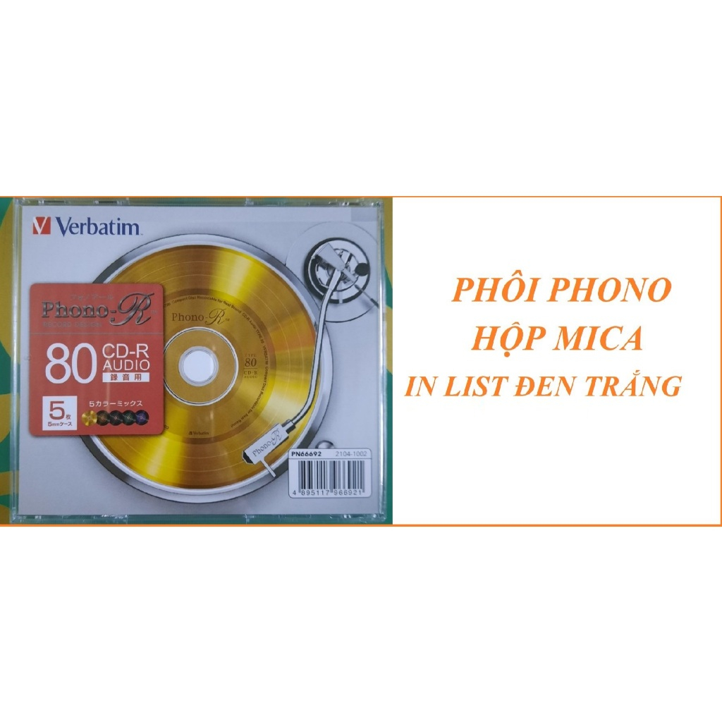 ĐĨA CD NHẠC PHÔI PHONO VERBATIM 5 MÀU GHI NHẠC SẴN | Shopee Việt Nam