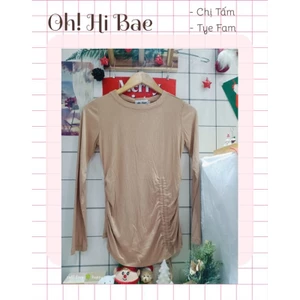 Áo tay dài thun gân nhún eo (sẵn)