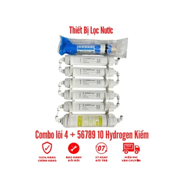 Bộ Lõi 4 + 56789-10 Hydrogen Kiềm. Gồm màng lọc RO + Bộ lõi chức năng tạo khoáng, tạo vị ngọt, ion Kiềm. Hàng chính hãng