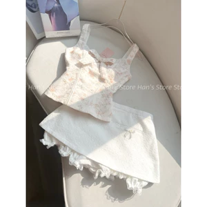 SET ÁO CORSET PHỐI NƠ VÀ VÁY QUẦN BÍ CHẤT COTTON THÊU CHUẨN FORM(ẢNH THẬT)