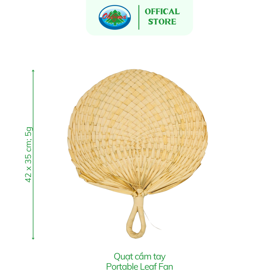 Ảnh Quạt Cầm Tay Làm Từ Dừa Ohiama Portable Leaf Fan | Siêu Nhẹ, Siêu Tiện Lợi, Đồ Thủ Công VNXK 3