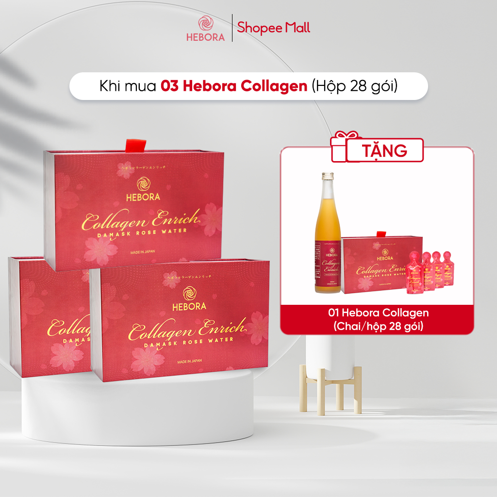 Ảnh COMBO 3 hộp nước uống Hebora Collagen Enrich Damask Rose Water 28 túi 2