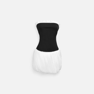 [Deal Độc Quyền] Đầm Ngắn Strapless Ruffled Hem, Chất Vải Mango Thoải Mái, WDN100 SOME HOW STORE
