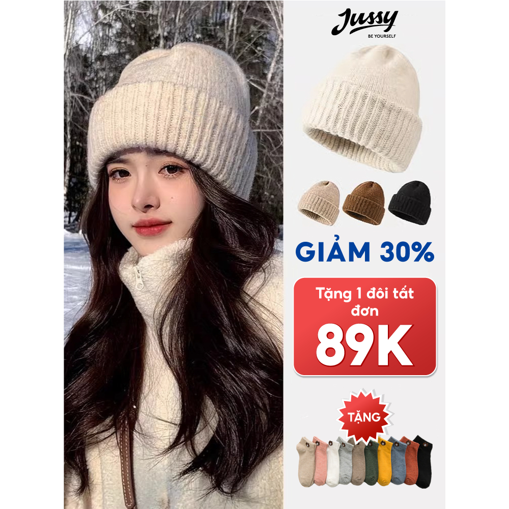 Mũ Len Beanie Trơn Hàn Quốc JML30 Jussy Official Nón Len Nam Nữ Unisex ...