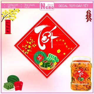 Tem Tết 2026, Tem Dán Tết, Decal DánTrang Trí Hộp Quà, Giỏ Quà, Hộp Bánh, Kẹo, Mứt Ngày Tết Hoa Mai, Sẵn Keo Dán.