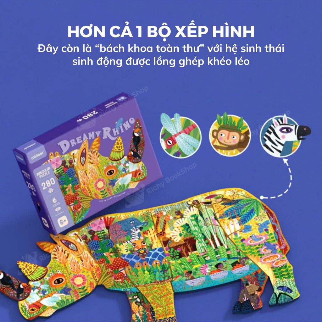 Đồ Chơi Xếp Hình Nghệ Thuật Về Động Vật - Mideer Large animal shaped puzzle