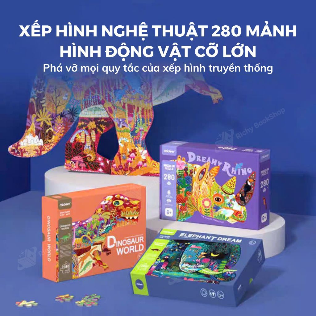 Đồ Chơi Xếp Hình Nghệ Thuật Về Động Vật - Mideer Large animal shaped puzzle