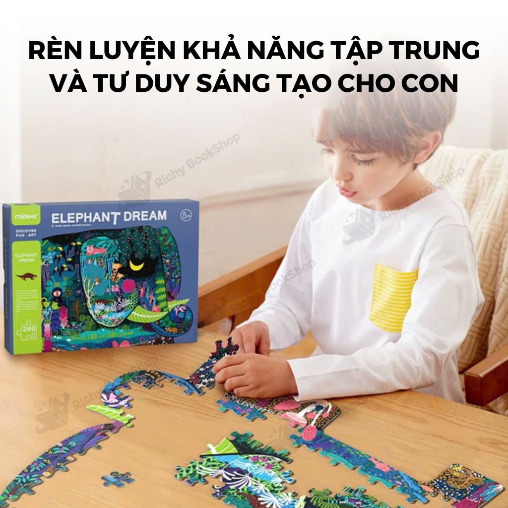 Đồ Chơi Xếp Hình Nghệ Thuật Về Động Vật - Mideer Large animal shaped puzzle