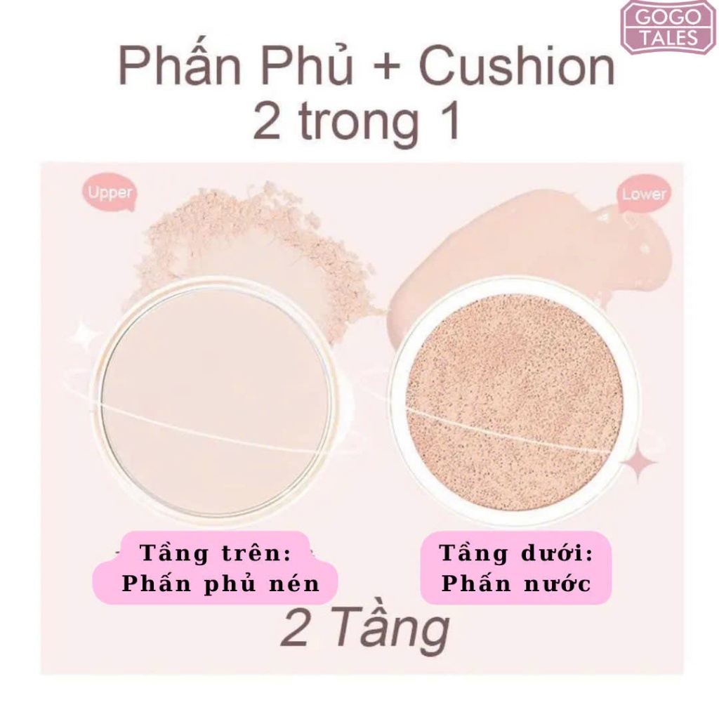 GOGO TALES Phấn Nước kiêm và Phấn Phủ 2 Trong 1 30g | NHÍM HOUSE