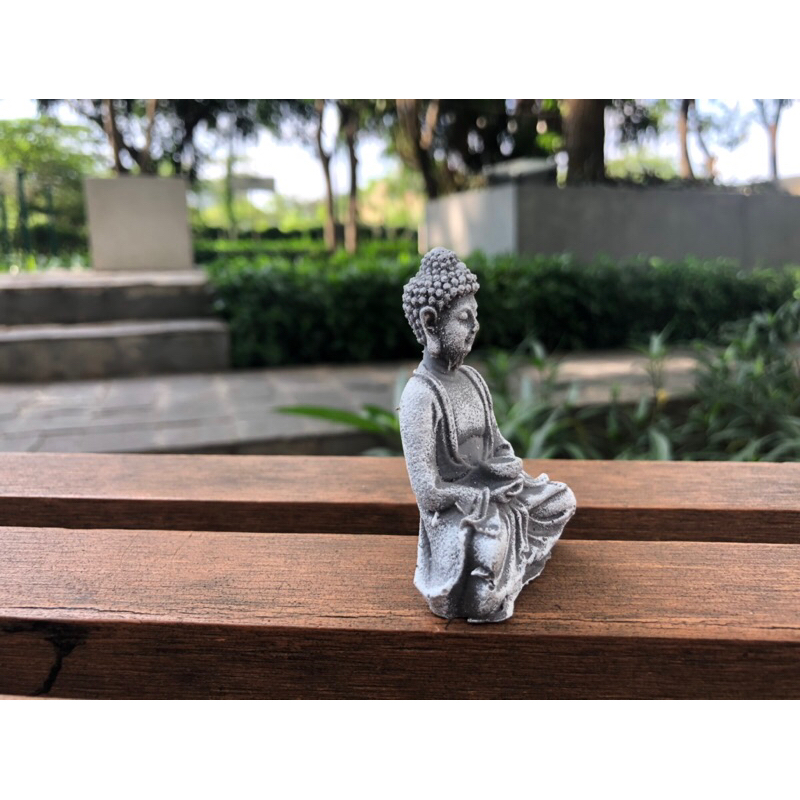 Tượng Phật mini chất liệu bột đá   Trang Trí Tiểu Cảnh, Bonsai, Thủy Sinh, Tượng Phật cao 5,5cm