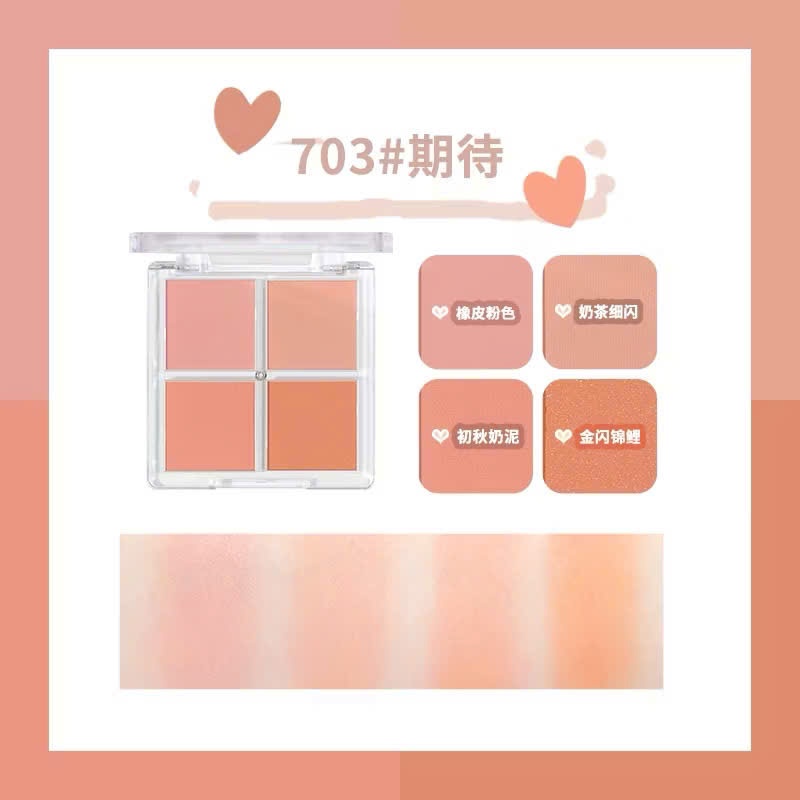 GOGO TALES Bảng Phấn Má Hồng 4 Ô Màu lên chuẩn lâu trôi | NHÍM HOUSE