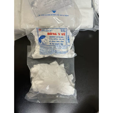 ✅ TÚI 50gr BÔNG GÒN Y TẾ CẮT MIẾNG SẴN,bông Gòn vuông BẢO THẠCH Gòn vuông cắt miếng (Bông miếng y tế) BẢO THẠCH 50gr