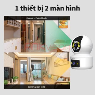 【Fnkvision】Camera Yoosee 2 MẮT XEM 2 MÀN HÌNH cùng lúc 12MPX xoay 360 độ,xem đêm có màu, hỗ trợ đàm thoại 2 chiều