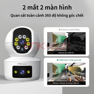 【Fnkvision】Camera Yoosee 2 MẮT XEM 2 MÀN HÌNH cùng lúc 12MPX xoay 360 độ,xem đêm có màu, hỗ trợ đàm thoại 2 chiều