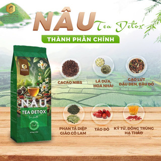 Trà Nâu Detox 12 Vị Thảo Mộc Thủy Chi Cacao Trà Túi Lọc Thiên Nhiên Thơm Ngon Dễ Pha Hộp 20 Gói