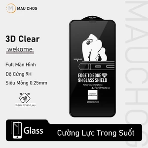 Kính Cường Lực Trong Suốt WK Độ Cứng 9H Không Hộp Cho Điện Thoại iPhone 17 Pro Max 16 15 14 13 12