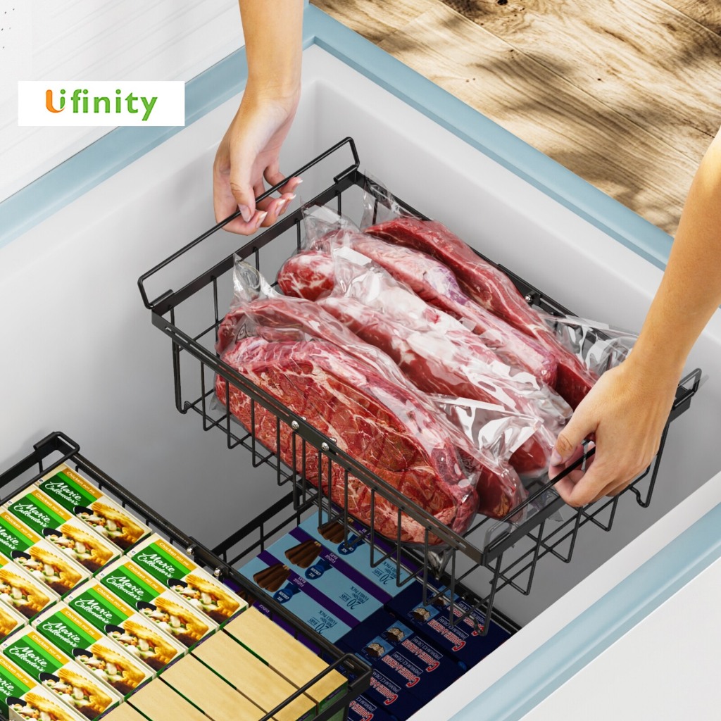 Lifinity (4Pcs)Rổ Tủ Đông Cho Mọi Loại Tủ Đông Lạnh Có Thể Điều Chỉnh-Kệ Đựng Tủ Lạnh Dễ Dàng Làm Sạch