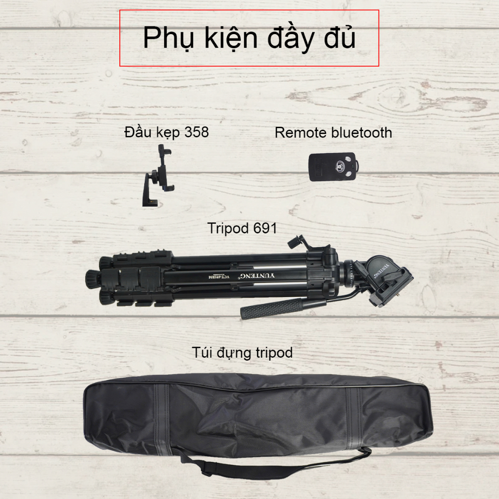 Tripod Yunteng VCT 691RM - Chân Đế Máy Ảnh Chuyên Nghiệp Hỗ Trợ Quay Video, Chụp Ảnh