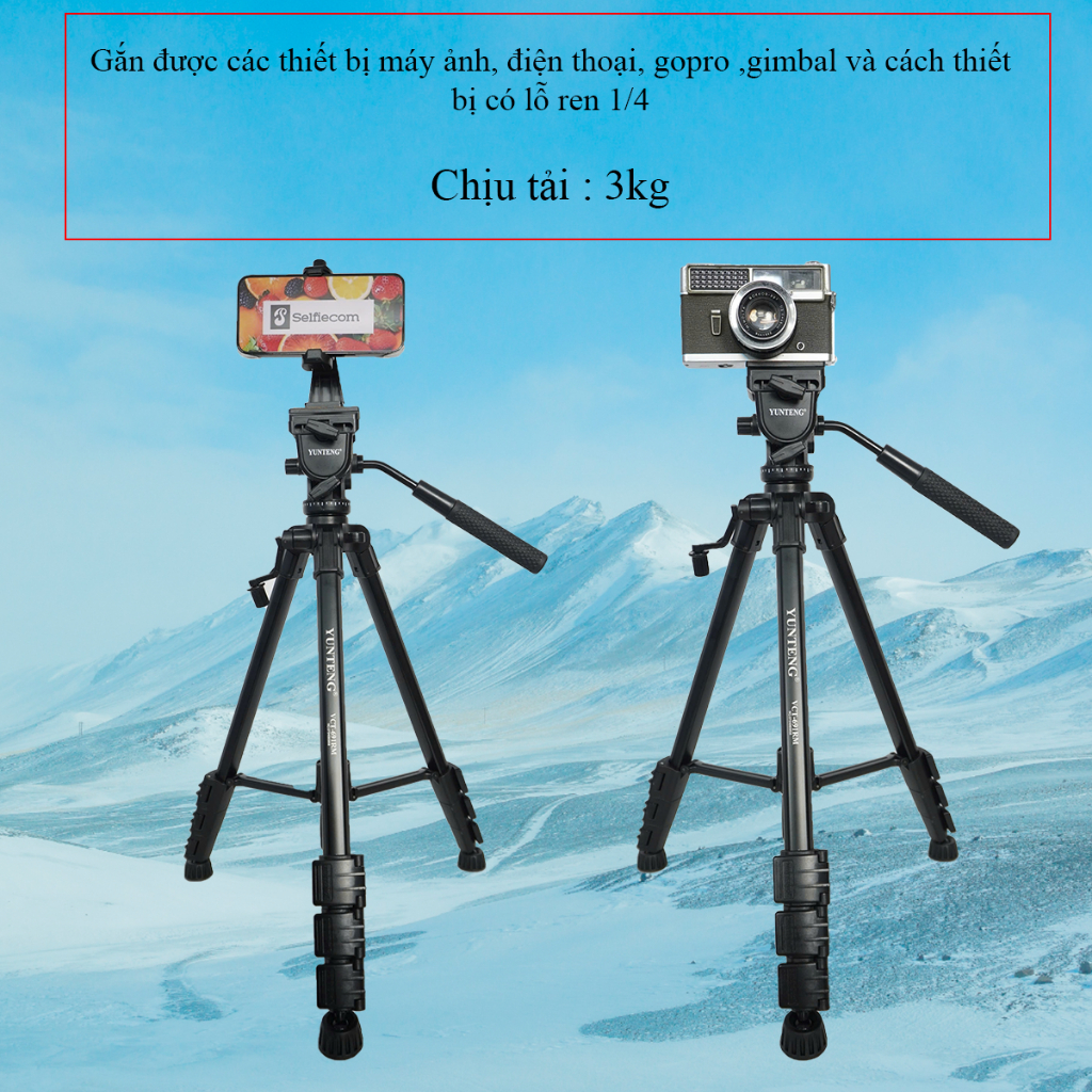Tripod Yunteng VCT 691RM - Chân Đế Máy Ảnh Chuyên Nghiệp Hỗ Trợ Quay Video, Chụp Ảnh
