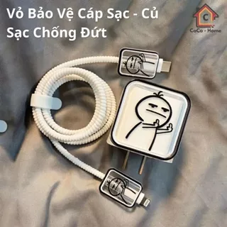 Vỏ Bảo Vệ Cáp Sạc - Củ Sạc Chống Đứt, Va Đập Thích Hợp Cho Sạc Nhanh 18w 20w Gia Dụng CoCo - BVCS01