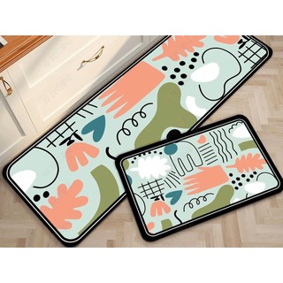 [H] Combo 2 thảm nhà bếp cao cấp COZY bề mặt lì, đế nỉ hạt cao su chống trơn trượt, màu sắc nổi bật