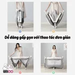 Cũi Cho Bé Gấp Gọn, Nôi Vải Đa Năng Umoo Có Chức Năng Hạ Thành, Tặng Bàn Thay Bỉm, Giỏ Đựng Đồ, Màn Chống Muỗi — ảnh 3