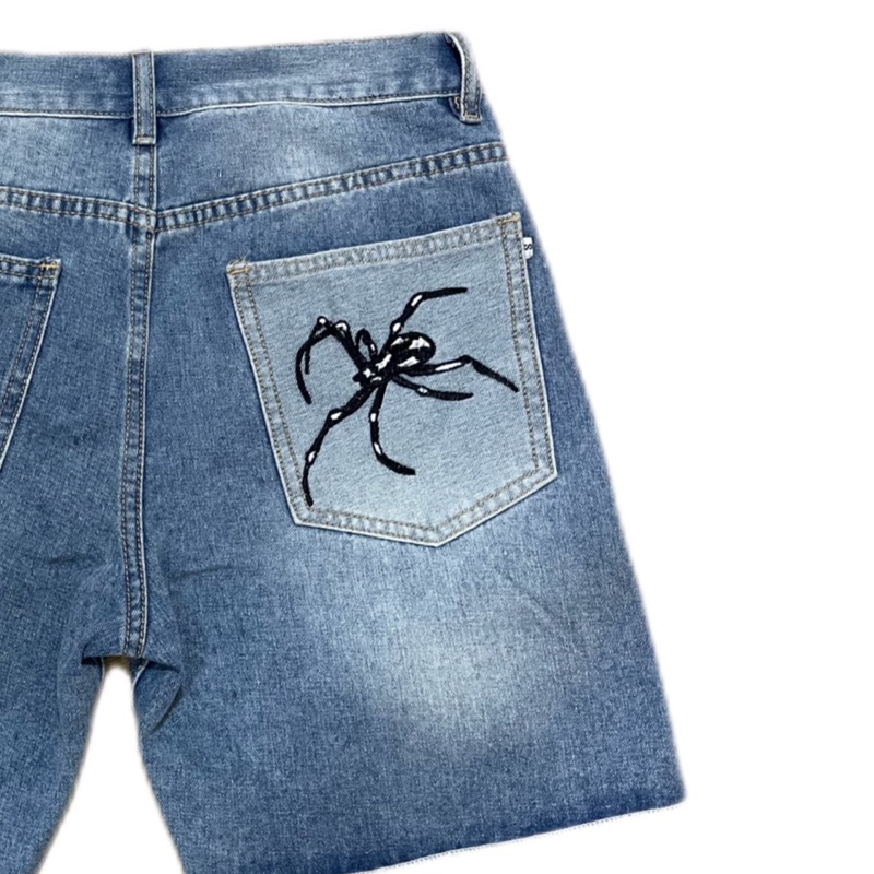 QUẦN JEAN FROM TRÊN GỐI - UNISEX Nam Nữ  thêu “ HÌNH NHẸN “ phía sau túi | TMTD32