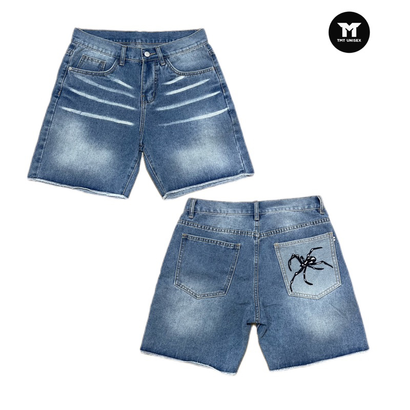 QUẦN JEAN FROM TRÊN GỐI - UNISEX Nam Nữ  thêu “ HÌNH NHẸN “ phía sau túi | TMTD32