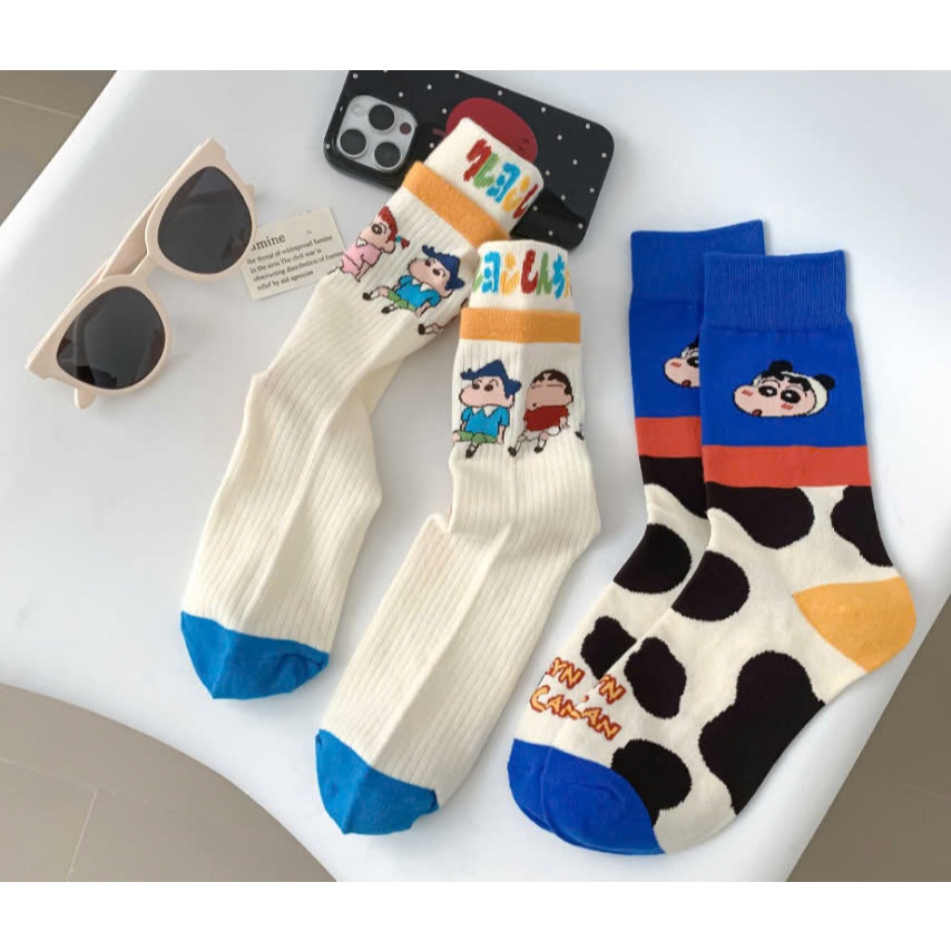 Vớ Tất hoạt hình cổ cao Unisex 2 màu phong cách thể thao, năng động.
