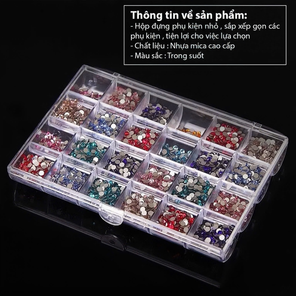 [HCM]Khay Meka 24 Ô Đựng Hoa Nail - Đựng Charm, Đá - Đựng Phụ Kiện