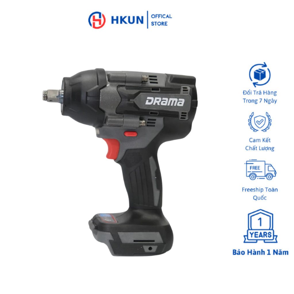 Thân Máy Siết Bulong DRAMA 21V Model: 5598 FLEX Động Cơ Không Chổi Than Dùng Chân Pin Phổ Thông