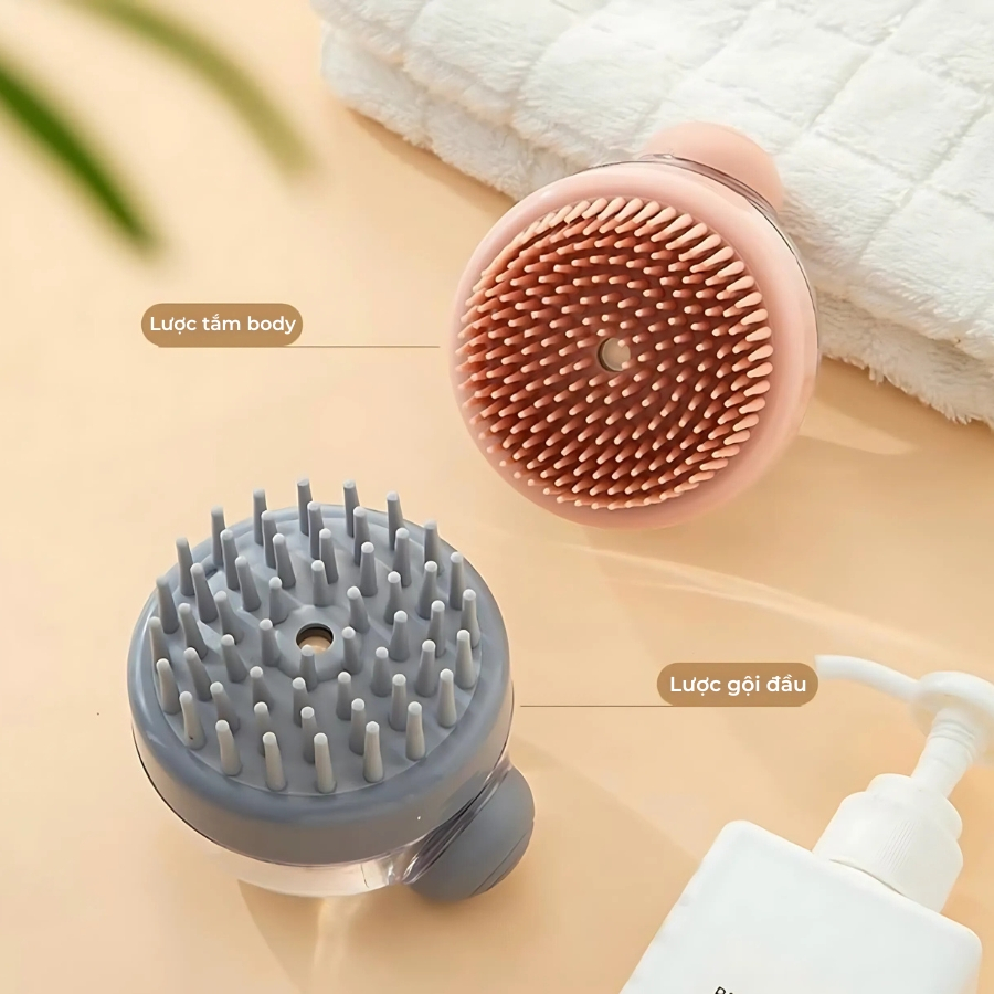 Lược tắm gội silicon cao cấp massage chăm sóc da đầu một cách nhẹ nhàng và dễ chịu