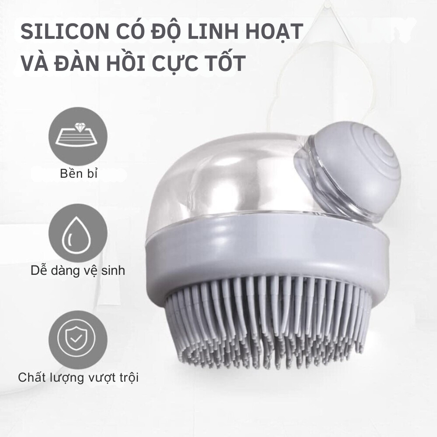 Lược tắm gội silicon cao cấp massage chăm sóc da đầu một cách nhẹ nhàng và dễ chịu