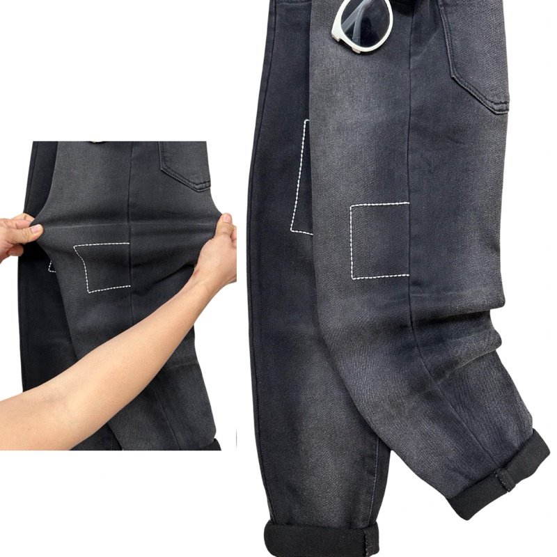 Quần jean dài bé trai chuẩn hàng quảng size đại cồ từ 30-55kg quần jean lót lông cao dưới m55
